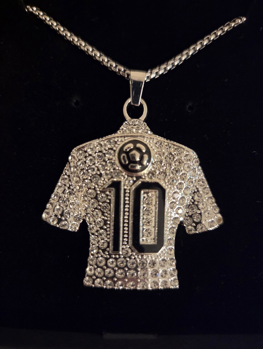 SOCCER JERSEY #10 IN SILVER AND BLACK